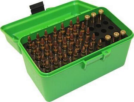 Deluxe Ammo Box 50 Round Handle 25-06 30-06 270 Win-Green