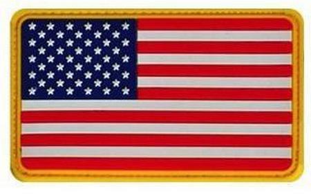 USA Flag PVC Patch, Colored