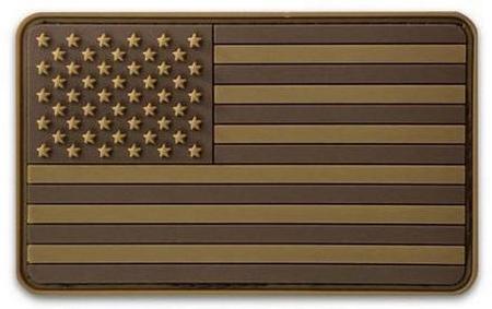 USA Flag PVC Patch, Tan