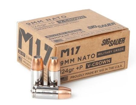 9MM +P, 124GR, ELITE V-CROWN M17, JHP, BOX of 20