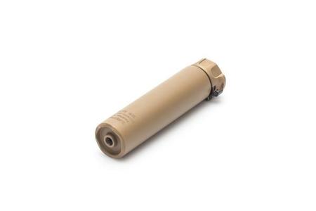 2ND GEN SOCOM SUPPRESSOR, HIGH TEMPERATURE ALLOY CONSTRUCTION, FOR USE WITH 5.56 CALIBER AMMUNITION, DARK EARTH FINISH