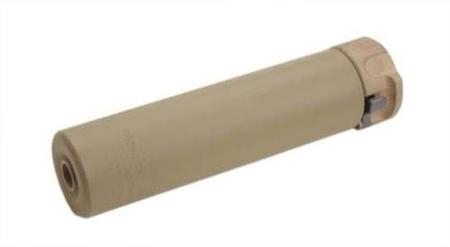 2ND GEN SOCOM SUPPRESSOR, HIGH TEMPERATURE ALLOY CONSTRUCTION, FOR USE WITH 7.62 CALIBER AMMUNITION, DARK EARTH FINISH